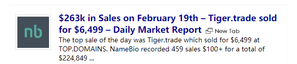 有名网域名交易：动物域名tiger.trade以42000元易主！